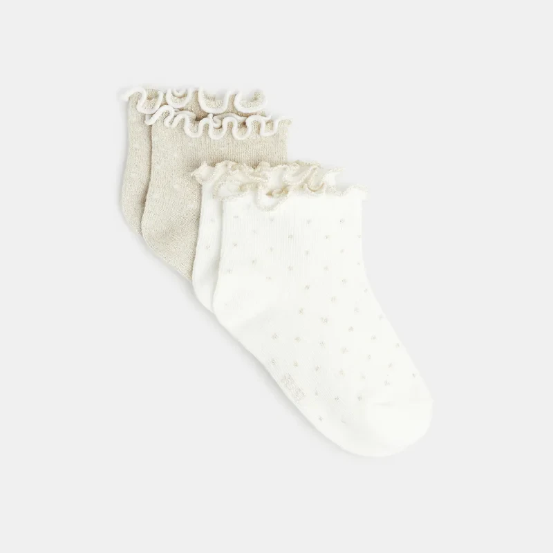 Socquettes (lot de 2) blanc bébé fille Blanc