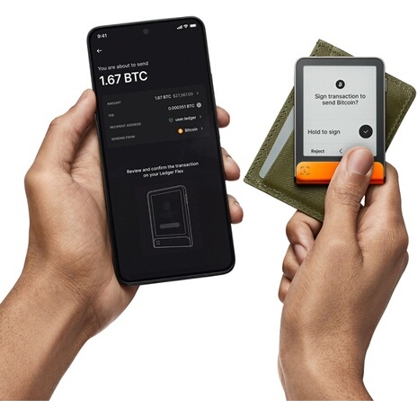 Cryptowallet Ledger Flex Edition Bitcoin Orange avec Recovery Key incluse
