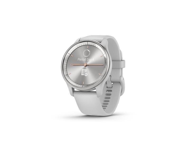 GARMIN Sportuhr Vivomove Trend Weiss/Weiss glanz Hybrid-Smartwatch