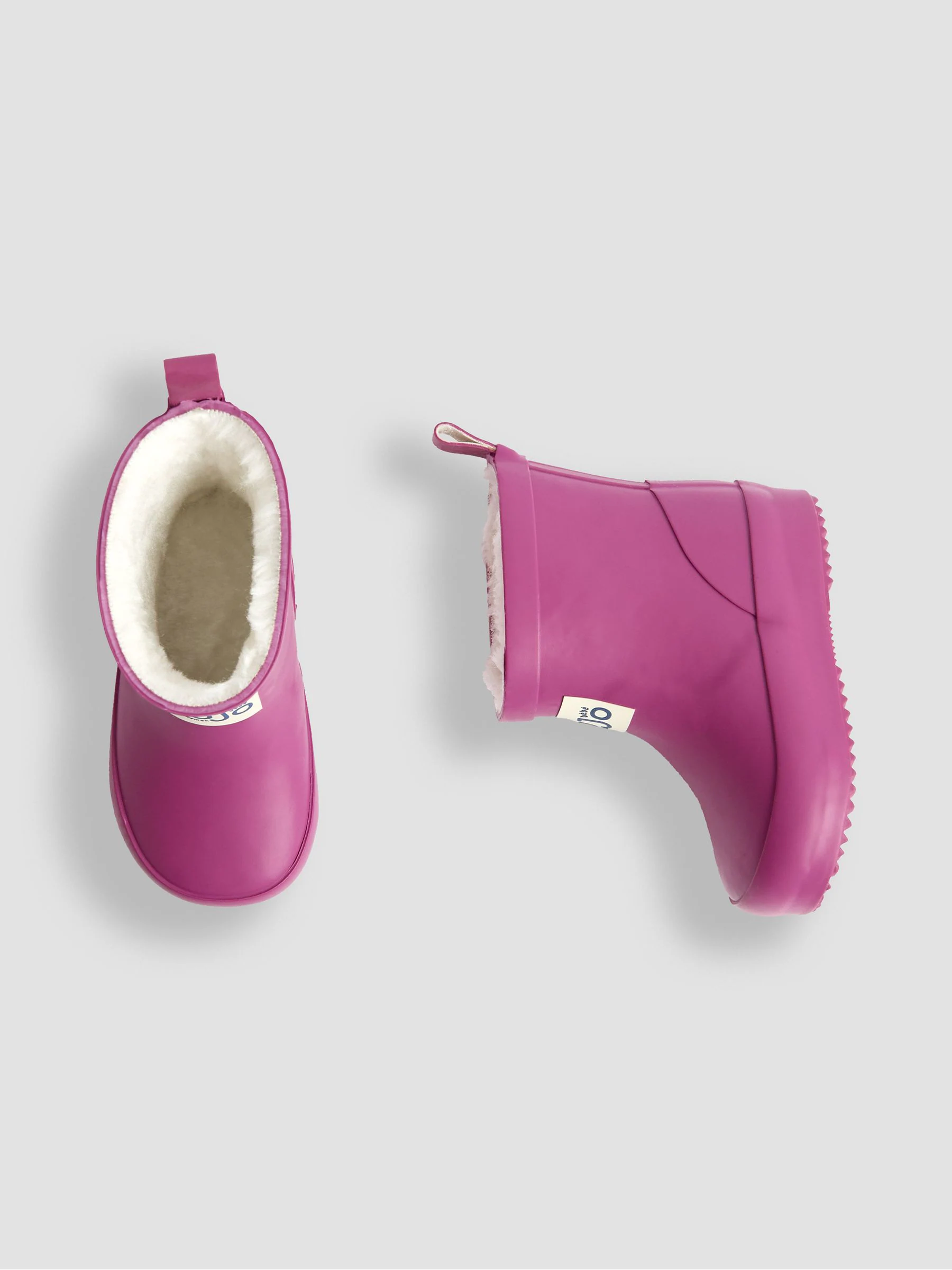 Paarsrood - JoJo Maman Bébé Print Cosy Short Wellies