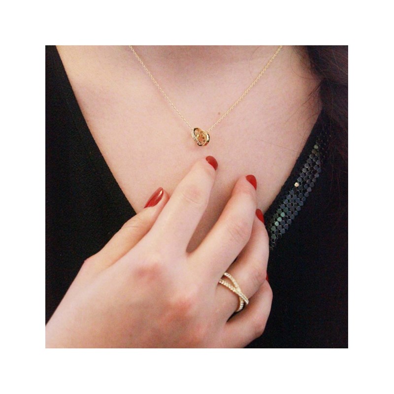 Pendentif Circle Hoop - Doré et Cristal