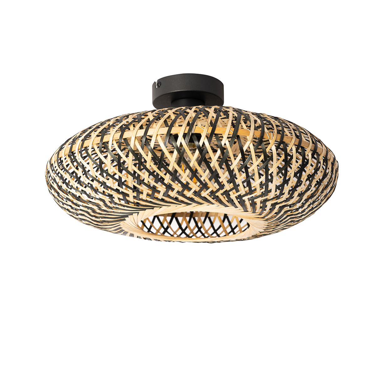 Oosterse plafondlamp zwart bamboe 40 cm - Ostrava