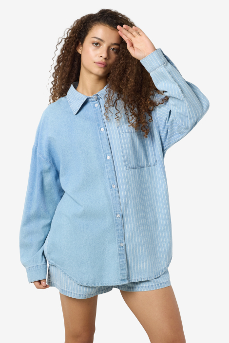 Noisy may blauwe dames blouse
