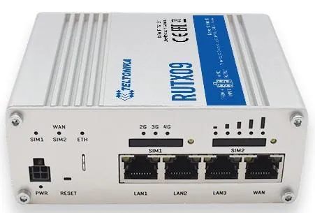 Teltonika RUTX09 - Router - WWAN 4-port switch - 1GbE - DIN monterbar på skinne