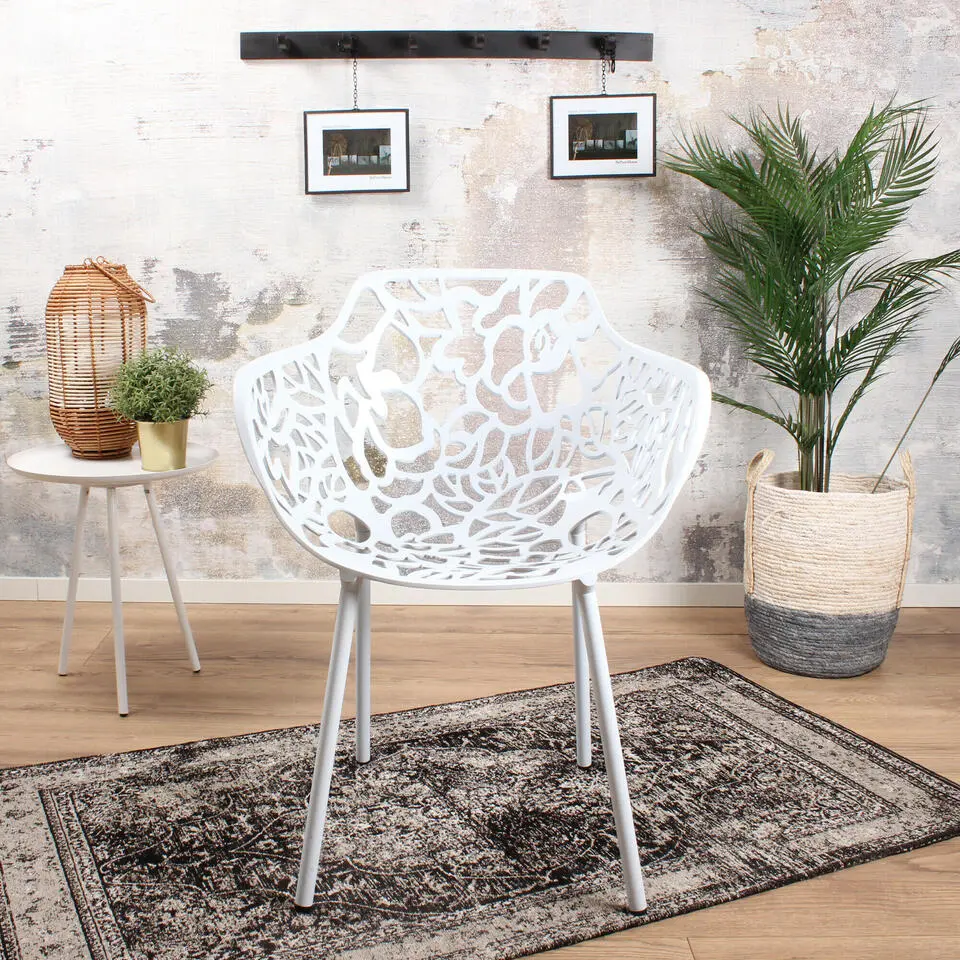 DS4U - Cast magnolia stoel met arm wit