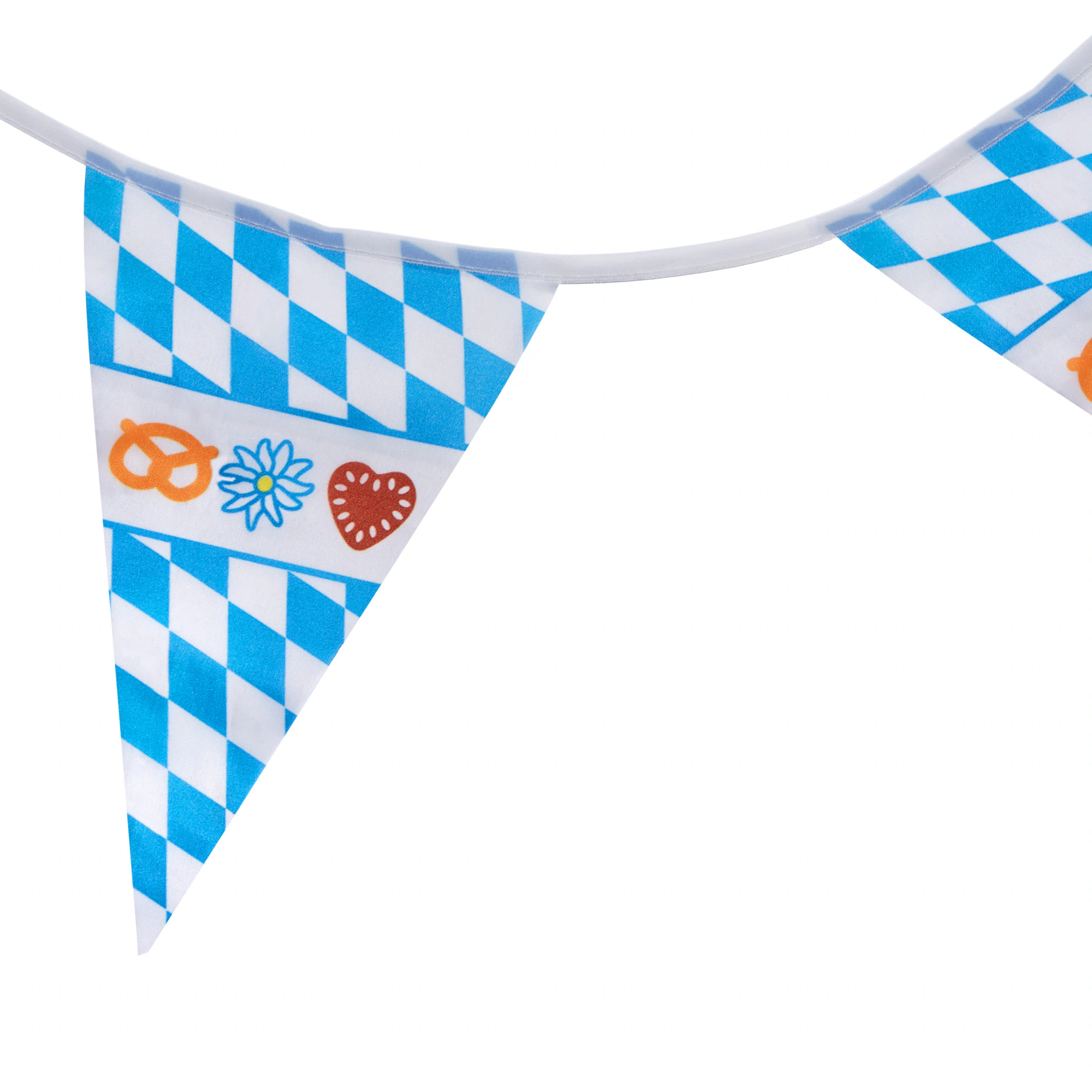 tectake® Wimpelkette mit Rautenmuster blau-weiß und Motiven
