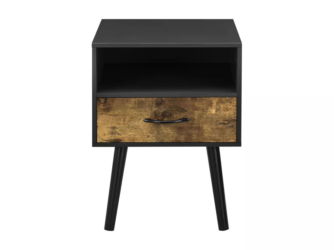 Lot de 2 tables d'appoint Gävle noir effet bois foncé [en.casa]