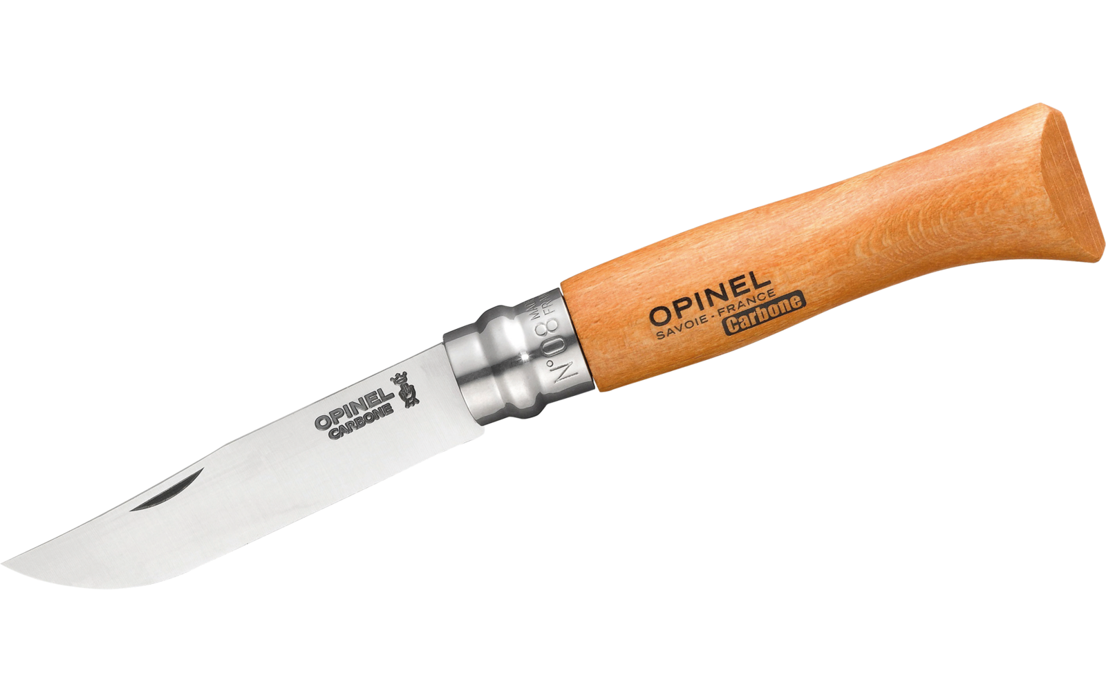 Opinel N°08 Taschenmesser Klingenlänge 8,5 cm Kohlenstoffstahl