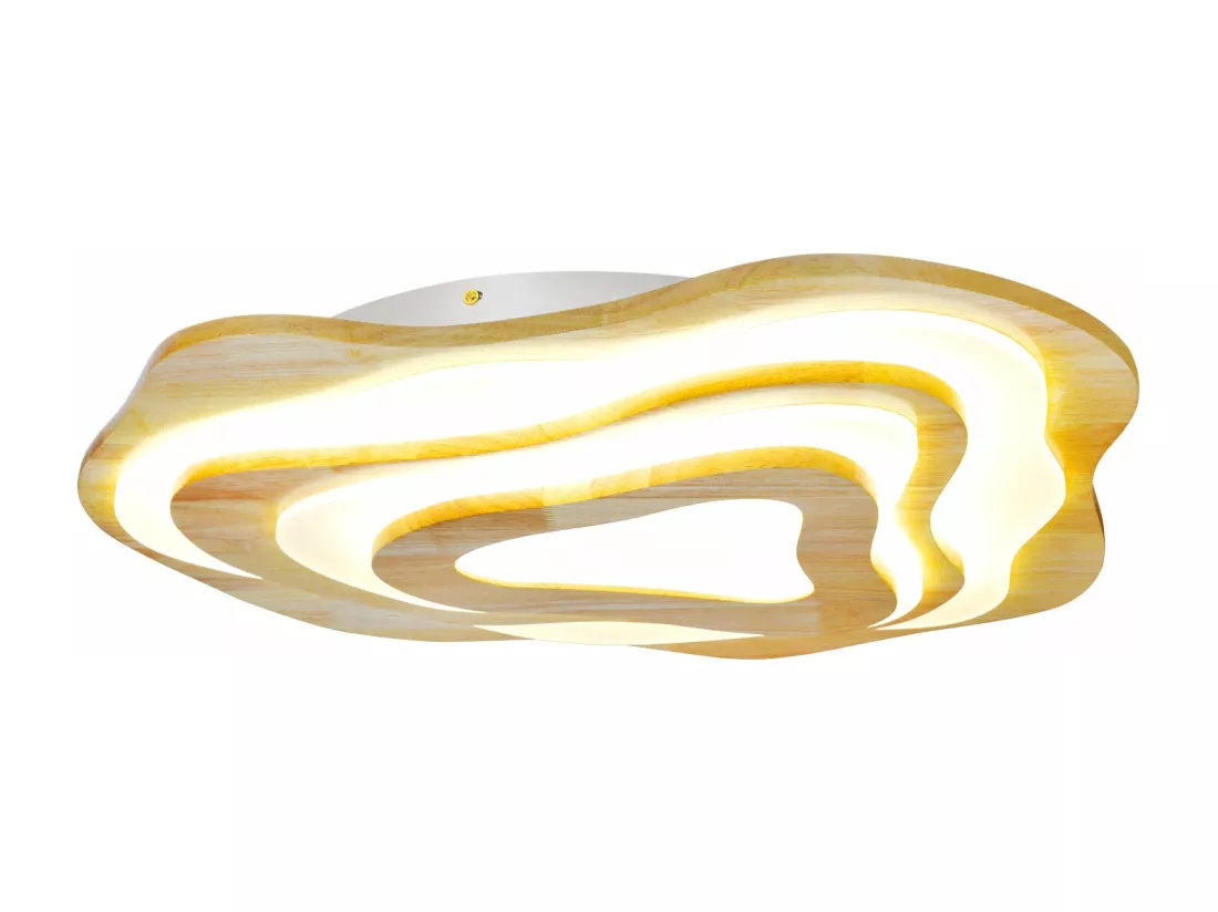 Plafonnier en bois naturel led d60cm x h12cm