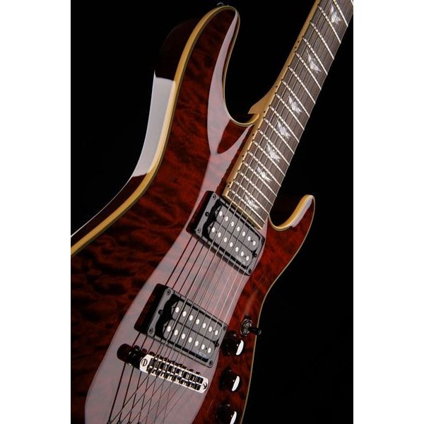 Schecter Diamond Omen 7 Extreme E-Gitarre schwarz/rot