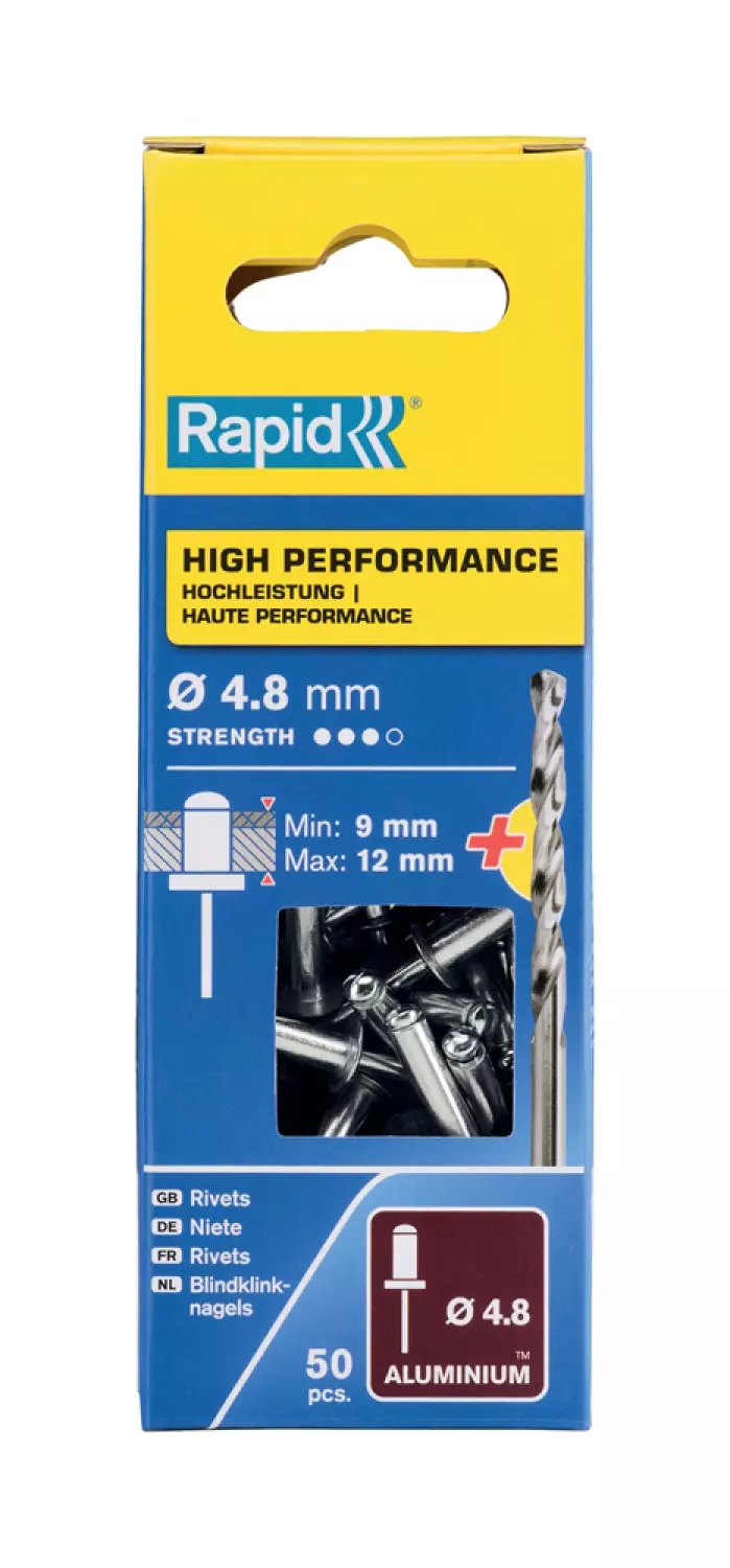 Rapid 5000390 Blindklinknagels incl. boor - Aluminium - 4,8x16mm (50st)