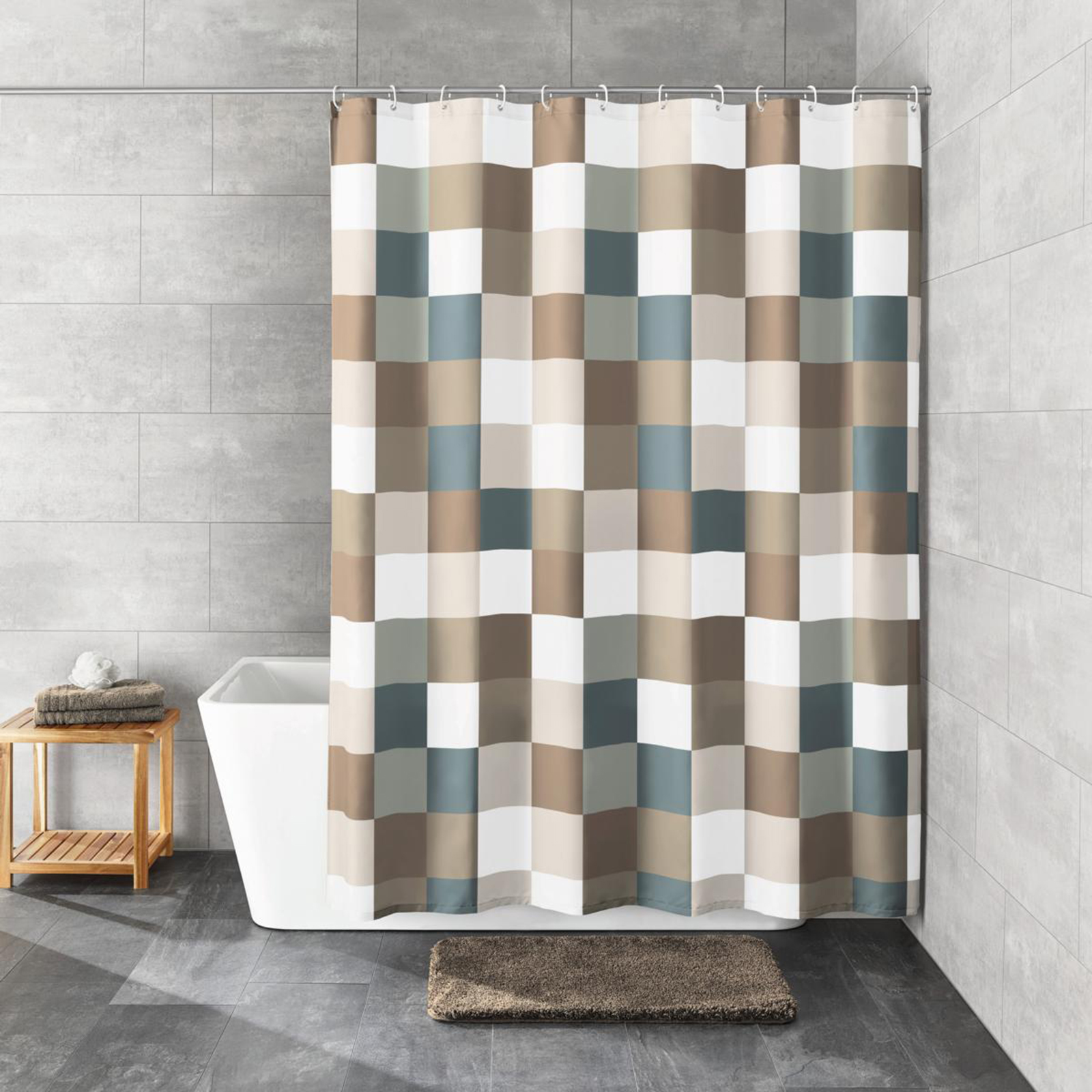 Kleine Wolke Duschvorhang - taupe-anthrazit - 180x200 cm