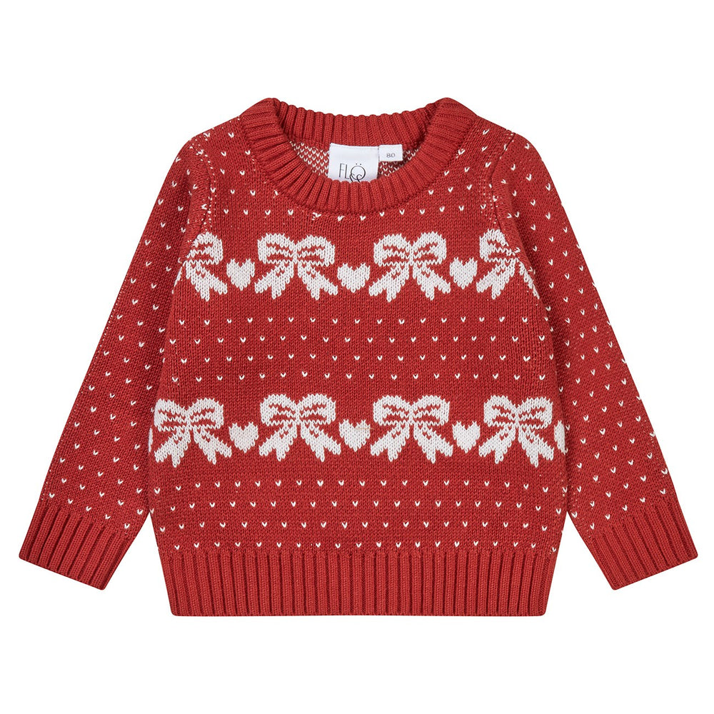 Køb Flöss Rød/OffWhite Bow Noe Sweater