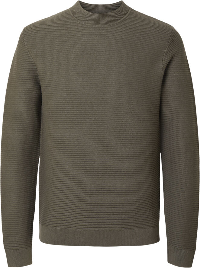 Selected Homme SLHTION LS KNIT STRUCTURE MOCK NECK Kalamata