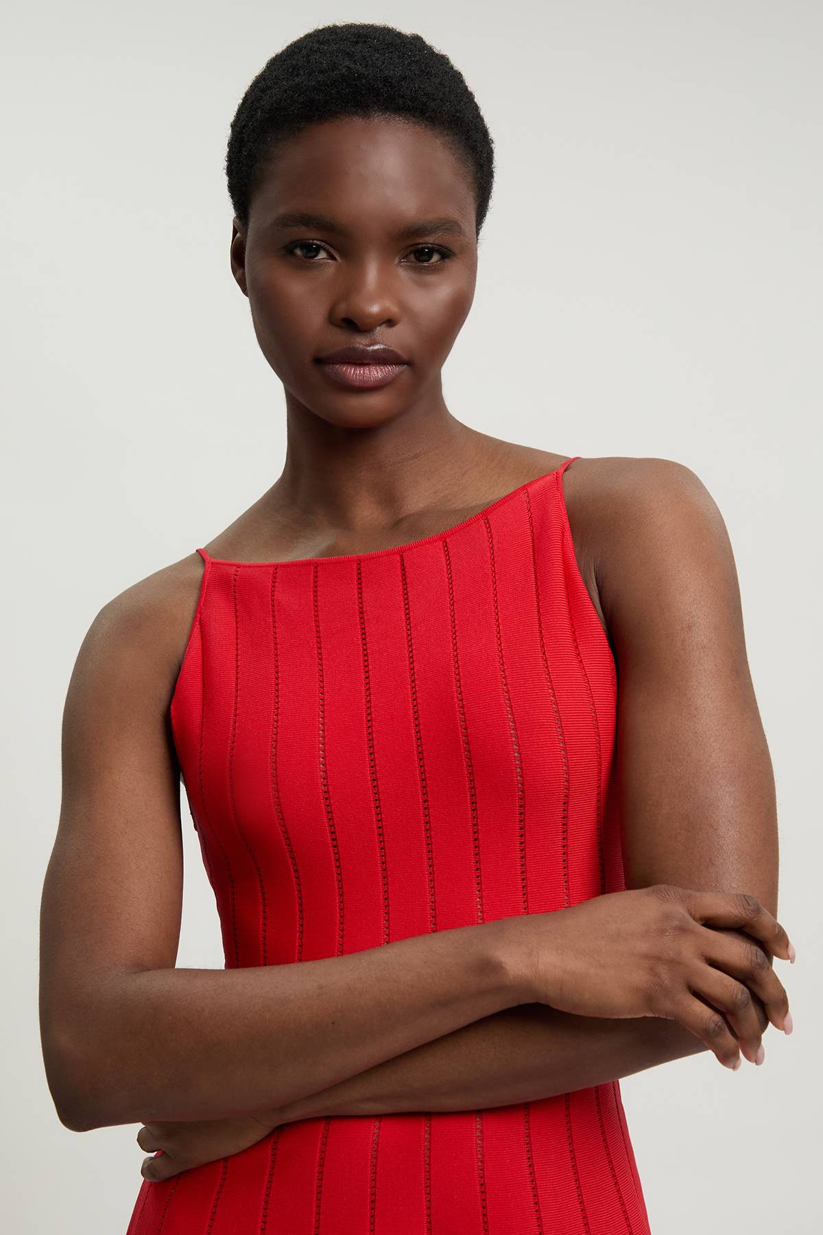 KarenMillen Robe mini Flippy en maille à détails transparents en mélange de viscose