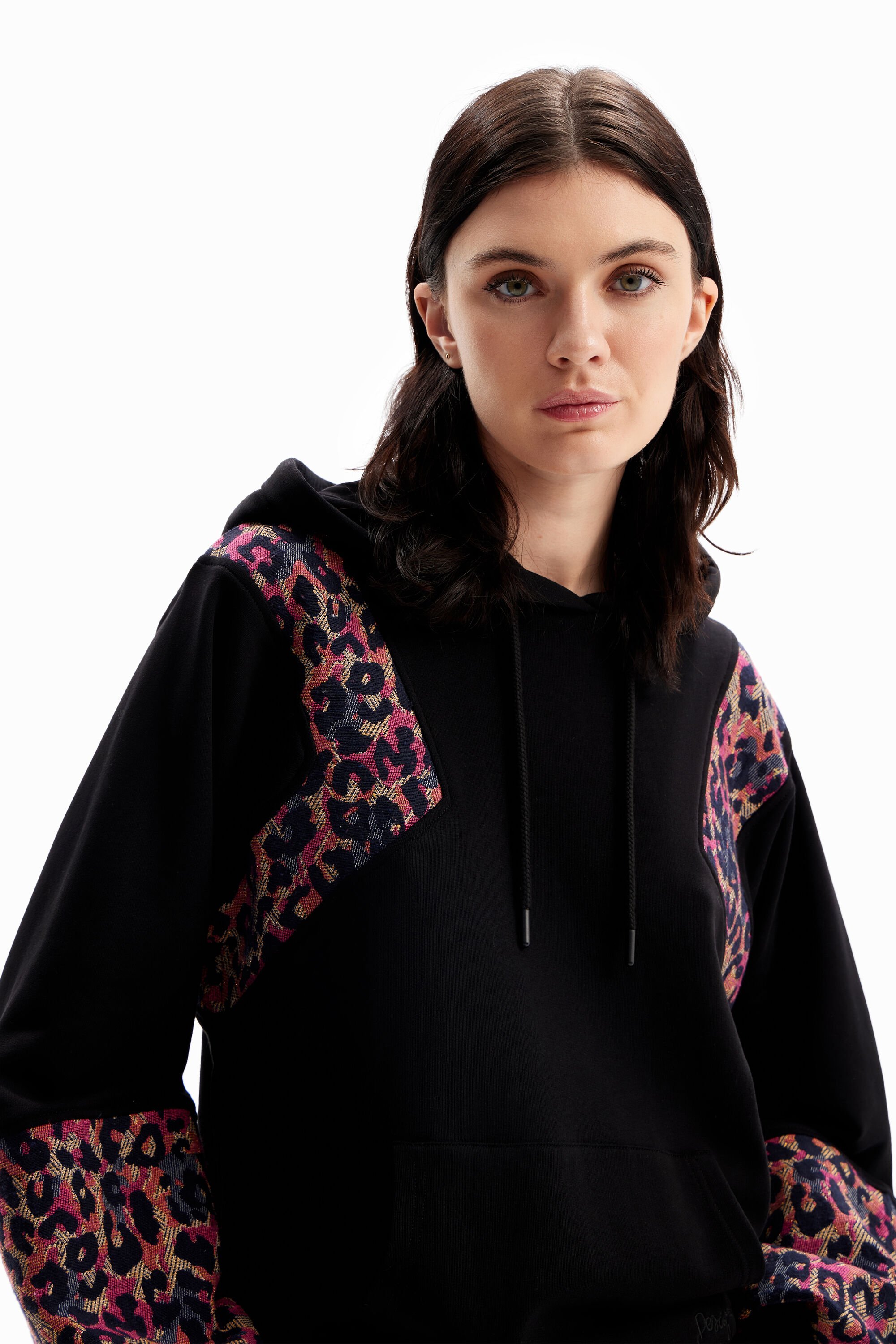 Moletom jacquard com estampa de leopardo