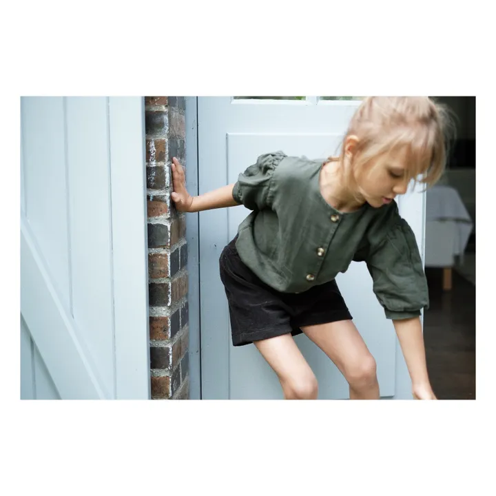 Poudre Organic Blouse Double Gaze de Coton Bio Poire | Vert foncé