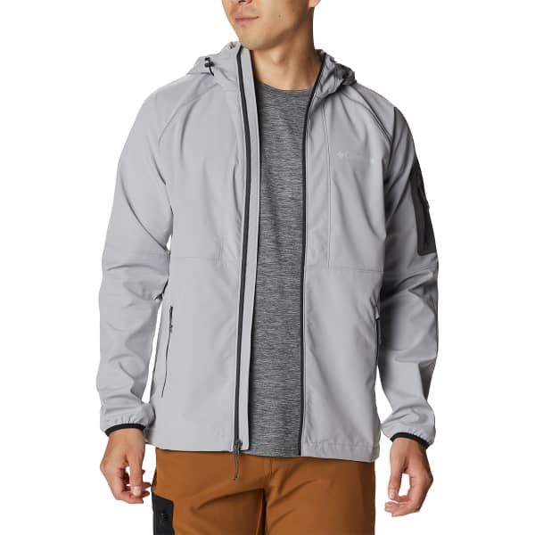 Softshell randonnée COLUMBIA TALL HEIGHTS™ HOODED SOFTSHELL GREY/SHARK RIPSTOP/SHARK ZIPS