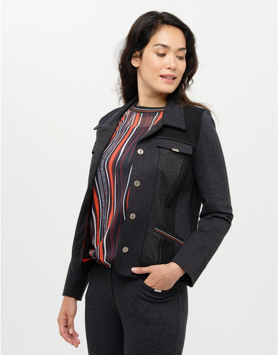 Veste maille grise