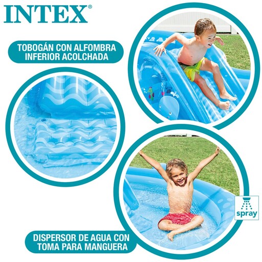Centro de recreação infantil Intex Baleia com escorregador aquático