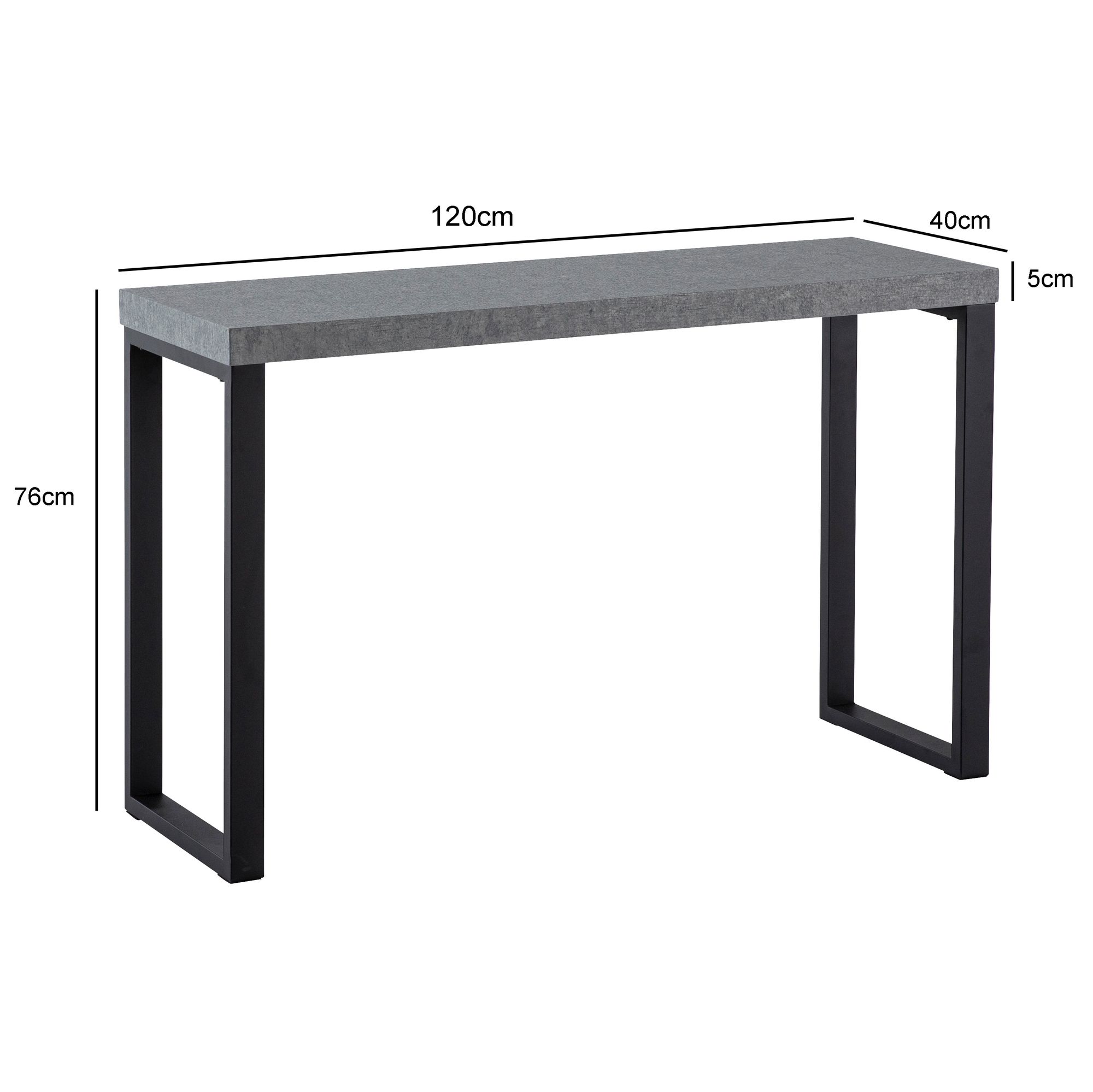 Konsolentisch FineBuy Flurtisch 120 cm Anrichte Beton Optik Schreibtisch Modern