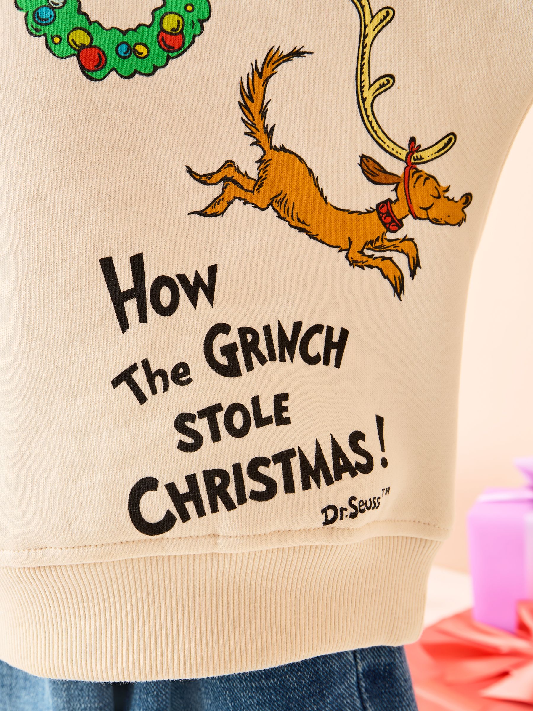Wit - De Grinch Kerstmis Ronde hals Sweatshirt (6mnd -8jr)