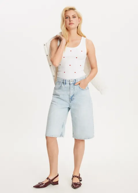 Singlet met hartjes wit (WIT)