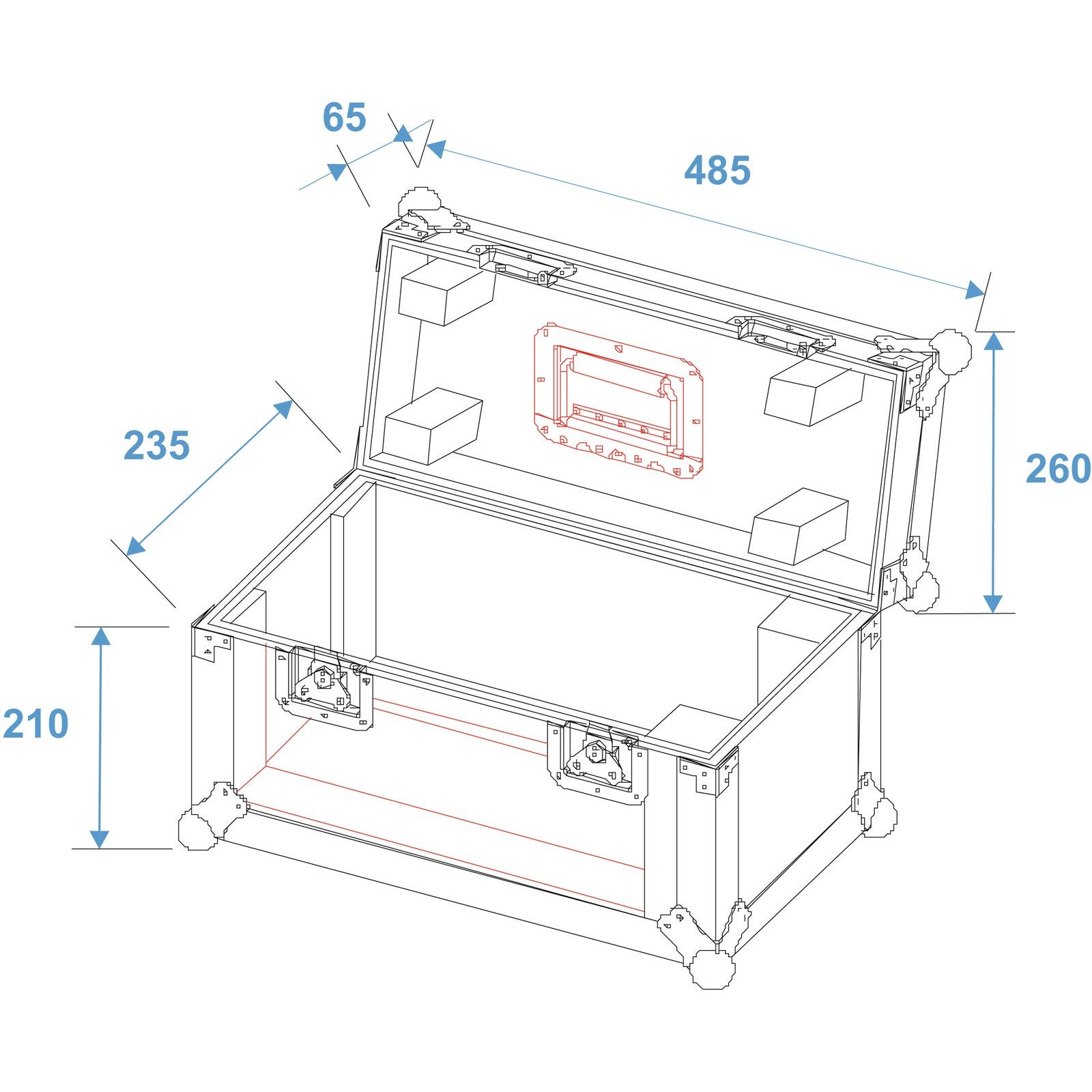 Omnitronic TSL 100/200 flightcase (enkele versie)