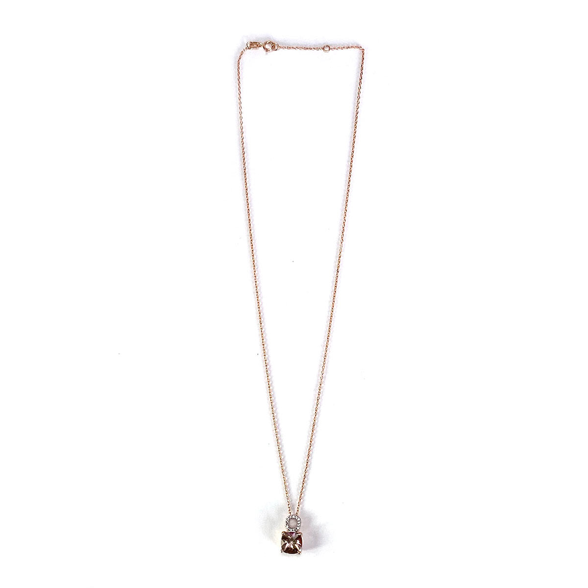 Collier d'occasion or 375 rose topaze zirconias 42 cm