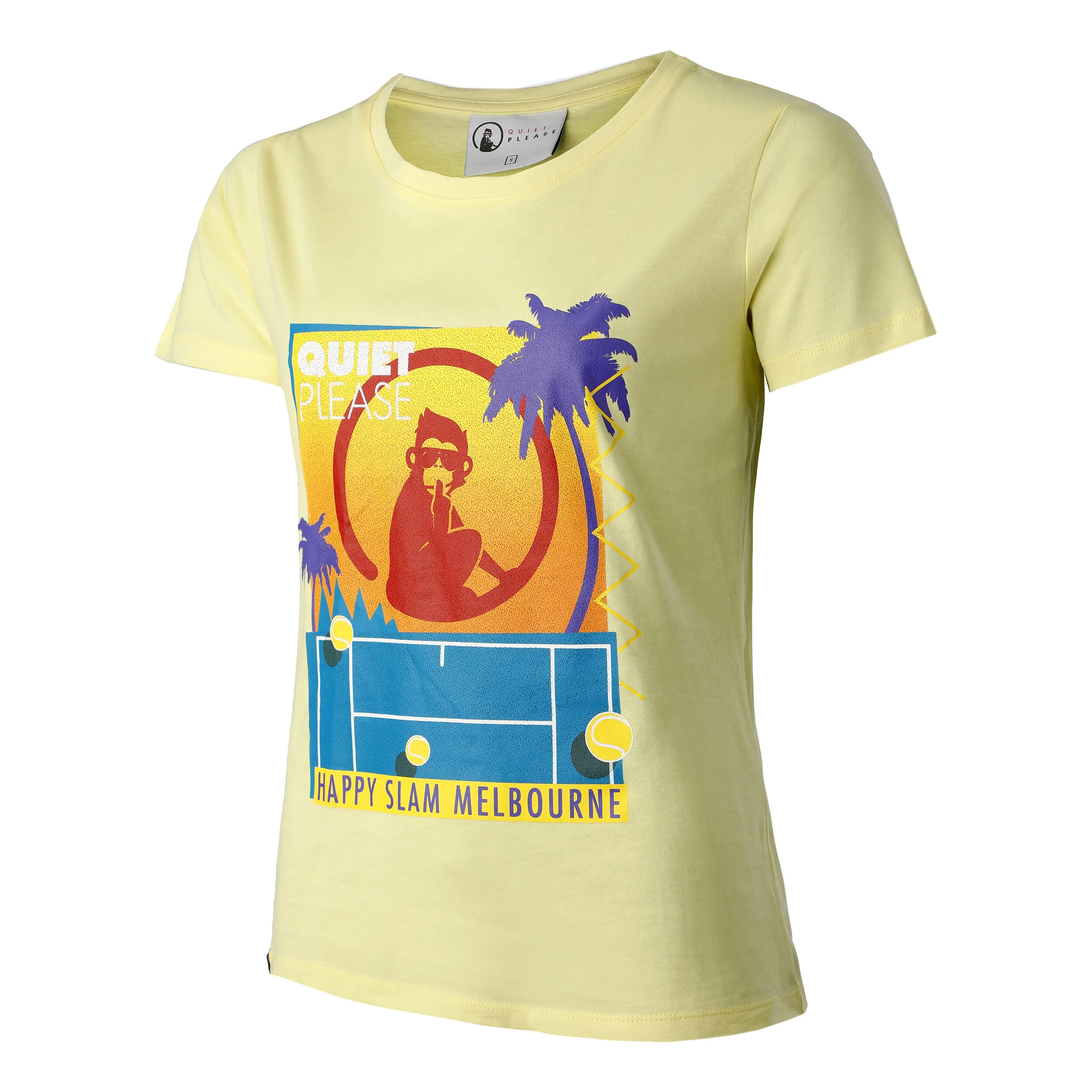Quiet Please Happy Slam T-shirt Femmes - Jaune , Multicouleur