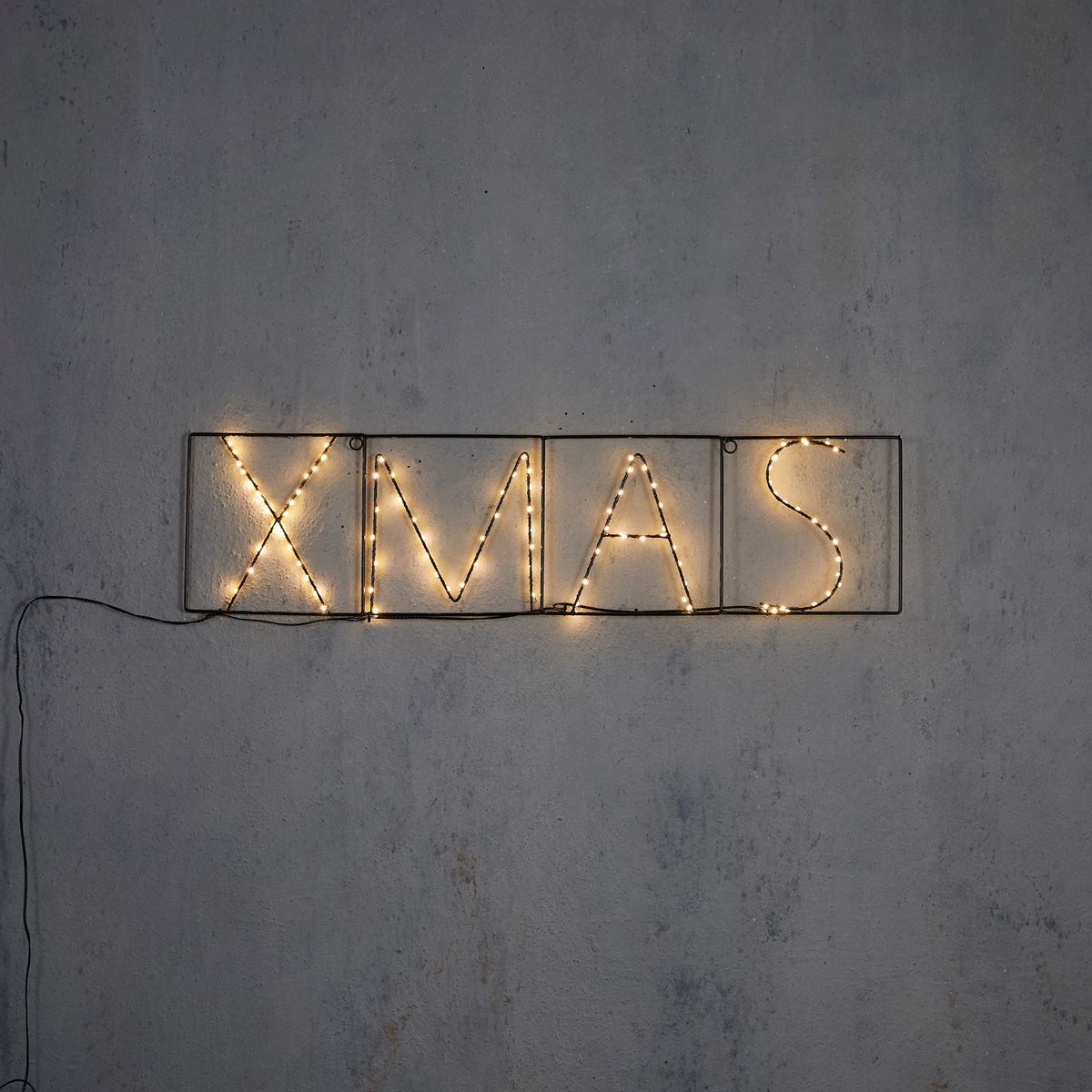 Kerst wandlamp zwart XMAS incl. LED met timer IP44 - Yoro