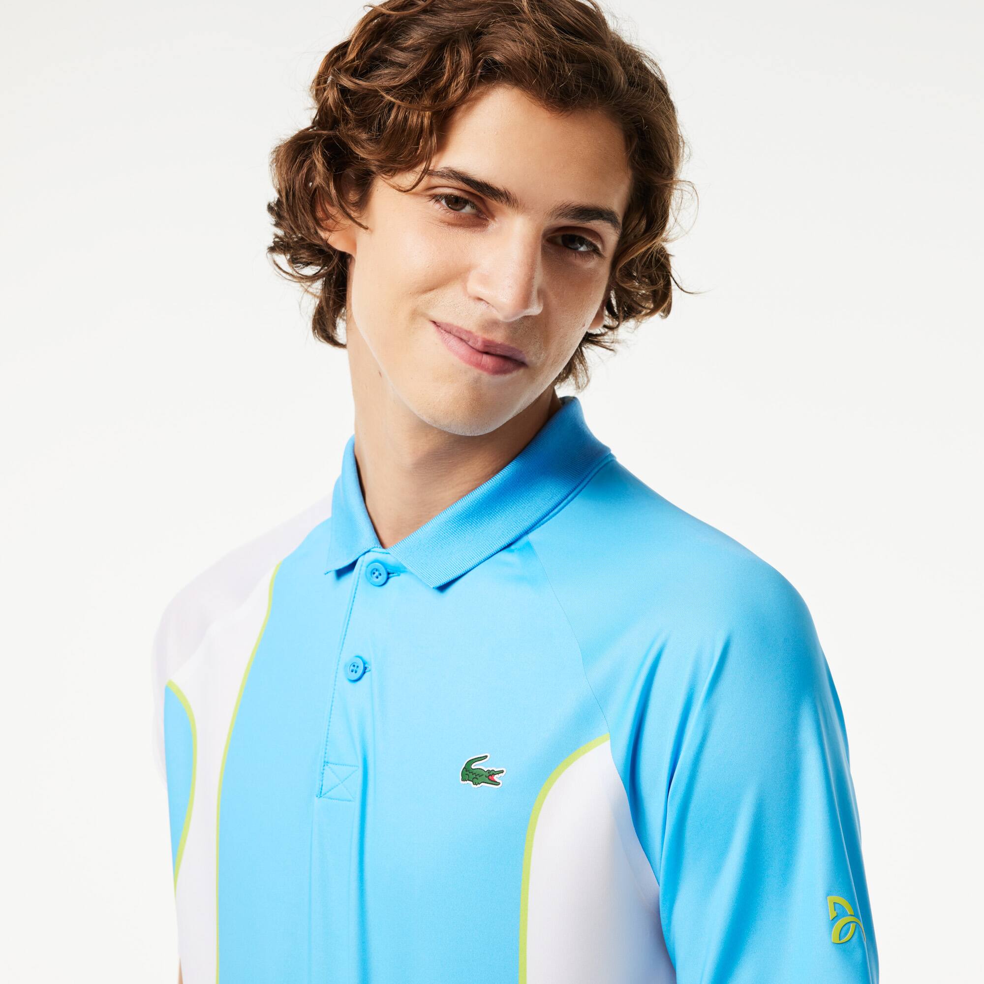 Polo technique homme Lacoste SPORT x Novak Djokovic sans couture Manches Courtes - Bleu - Lacoste - Homme