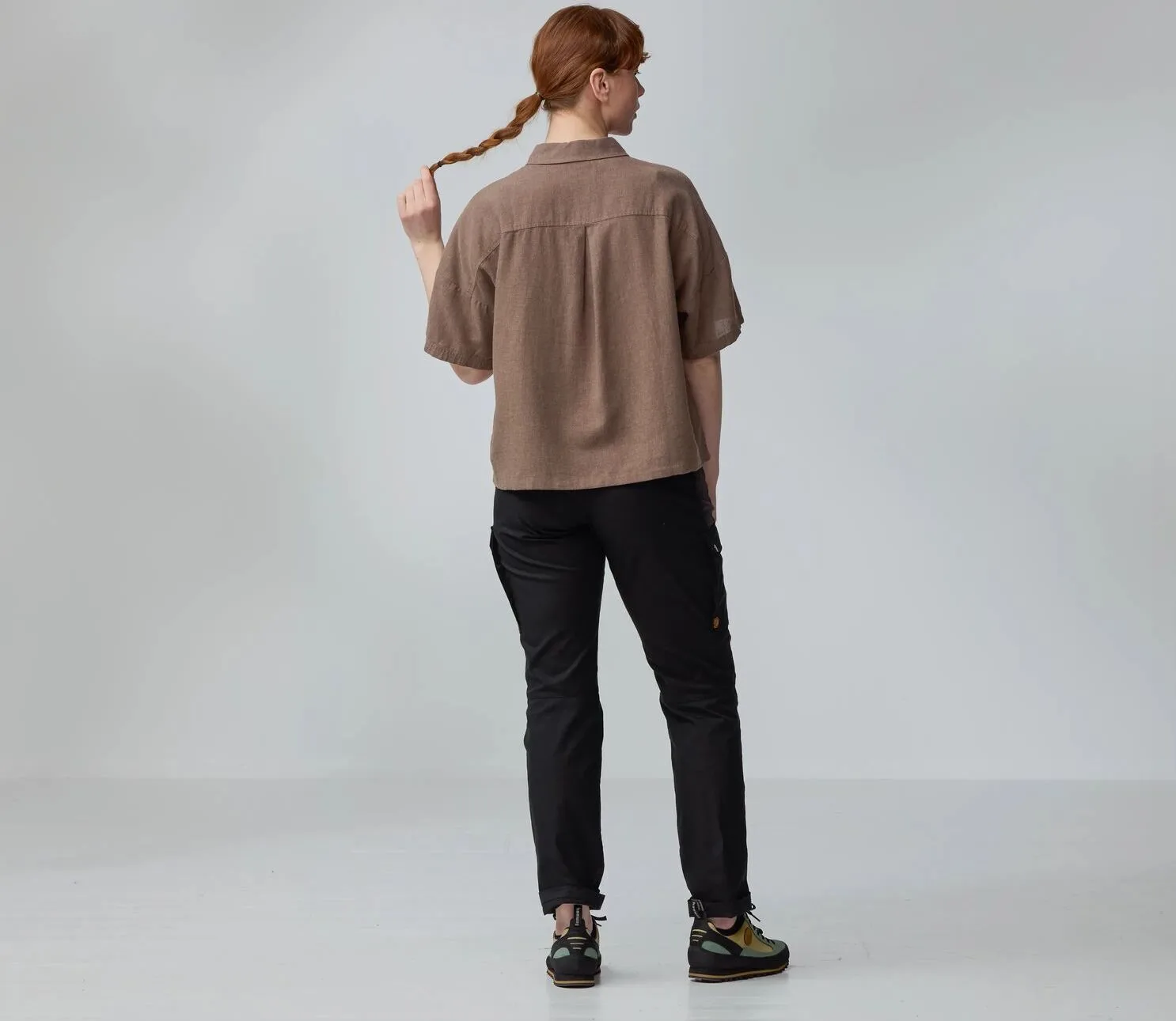 Fjällräven Övik Hemp Camp Shirt Ss W Dark Grey