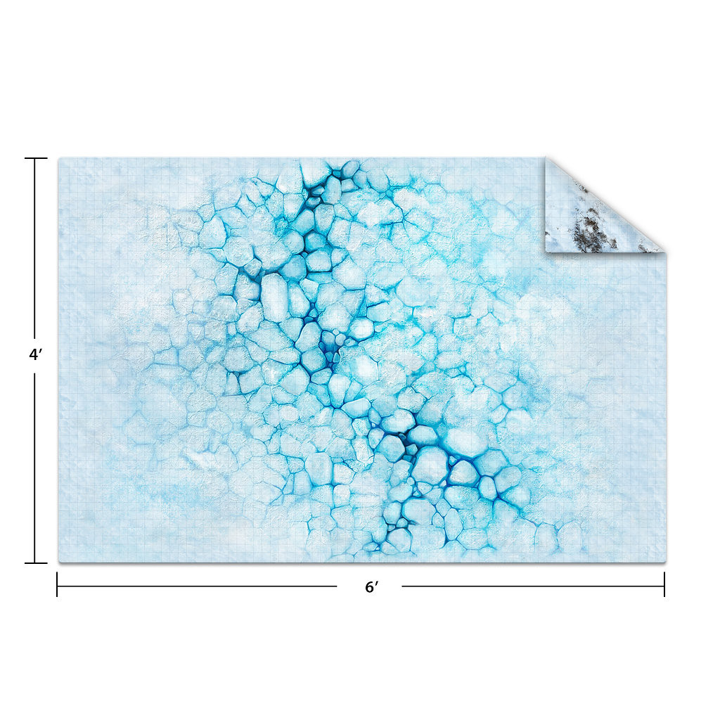 Tapis de jeu Quadrillé 180x120 cm - Ice Floe / Frozen Tundra
