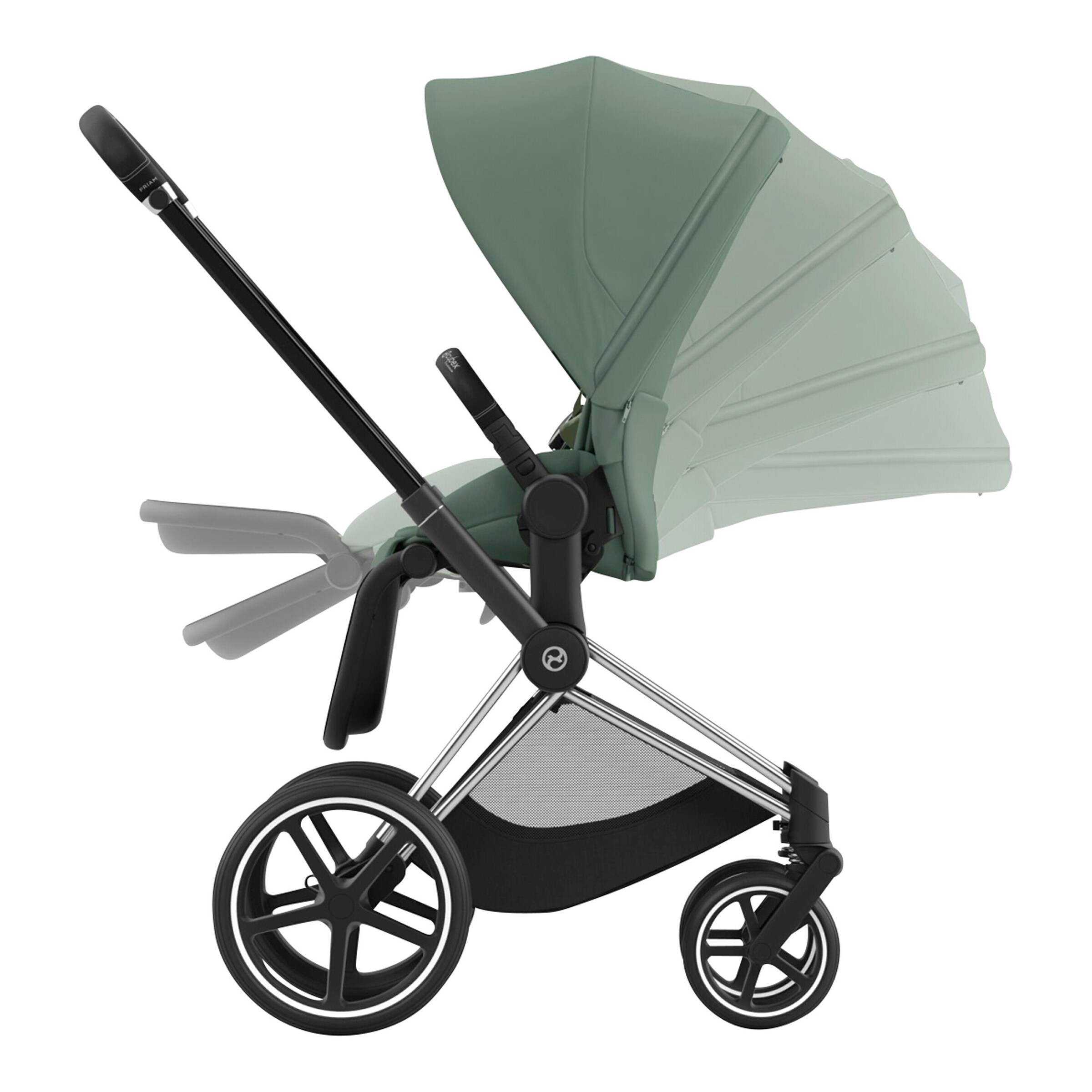 Cybex - PLATINUM Kombikinderwagen PRIAM Comfort Bundle chrome black / leaf green