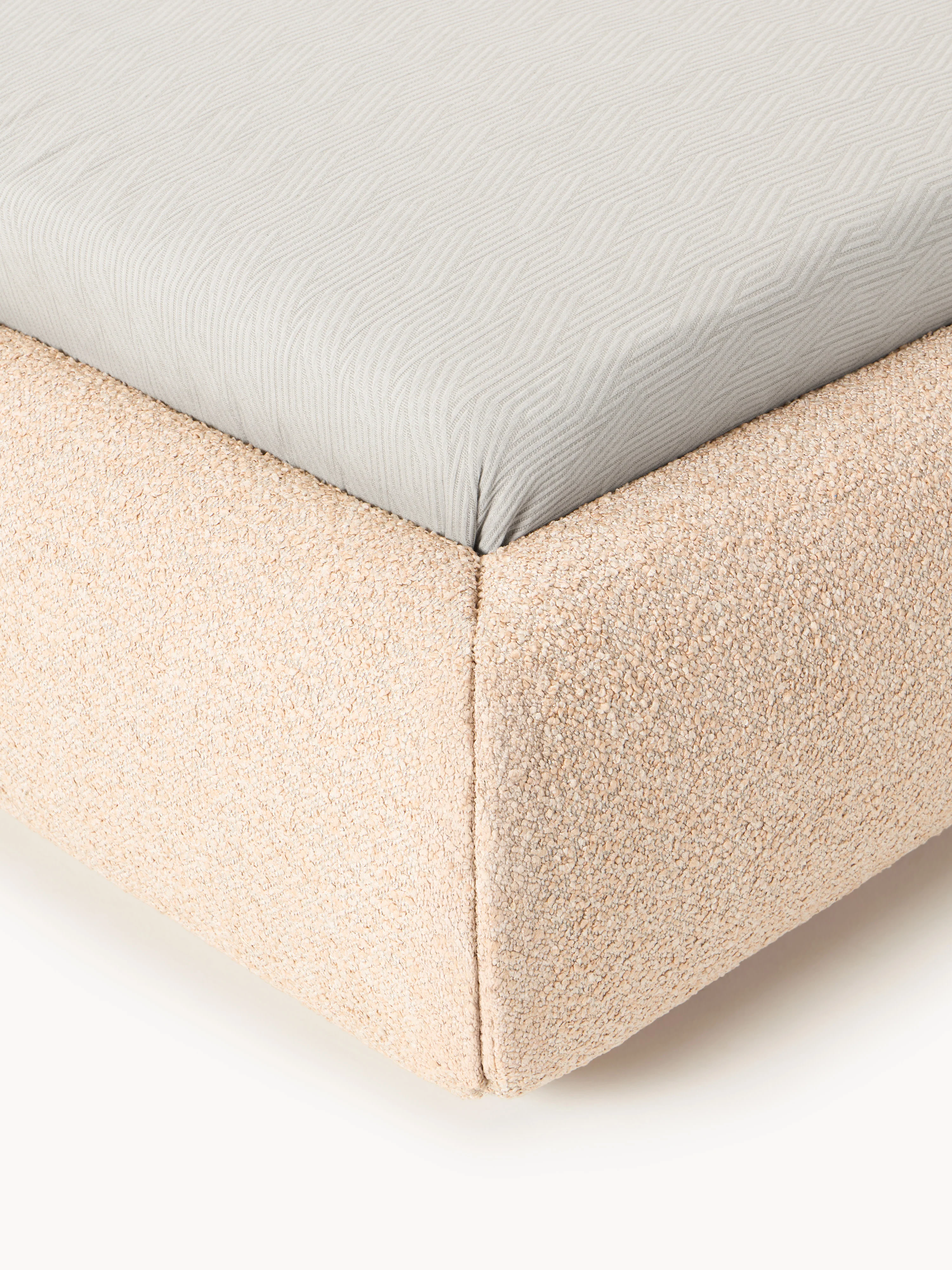 Bouclé gestoffeerd bed Alba met opbergruimte