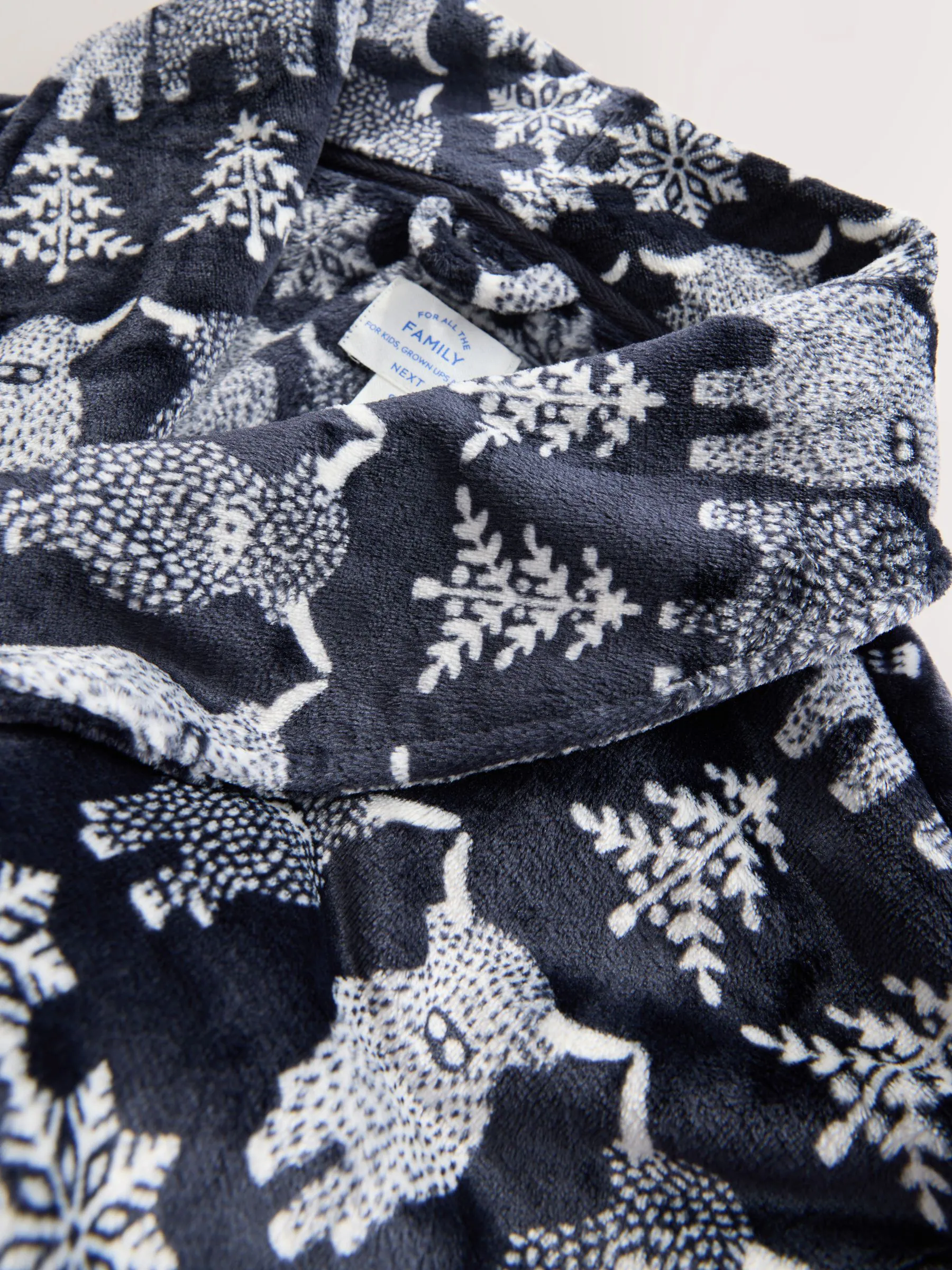 Donkerblauw - Matching Family Christmas Fairisle pattern Hamish The Highland Cow Dressing Gown