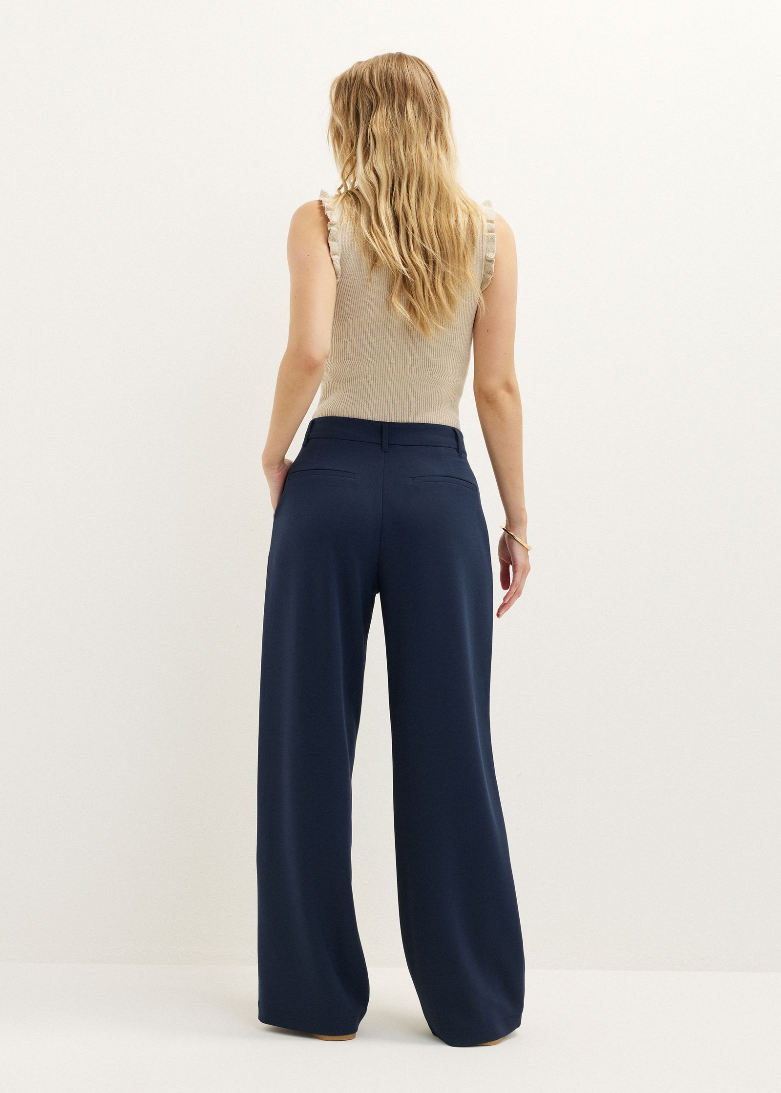 Wijde broek met plooien