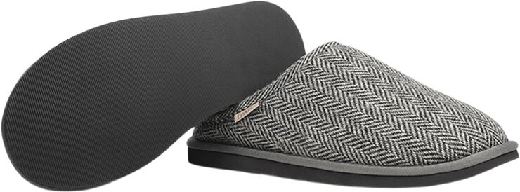 Lovelies DARWIN WOOL - OPEN WOOL SLIPPERS WITH SHEARLING LINING Black/white