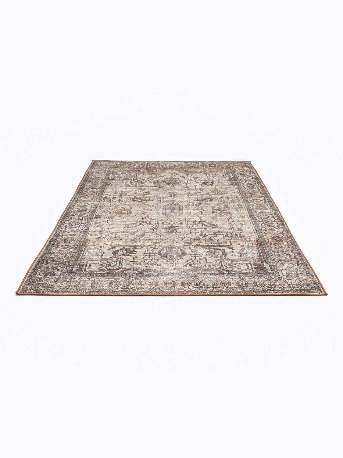RugVista Oxana Oriental, Teppich, Moderne Teppiche, 230 x 160 cm, Rechteckig, Mittlerer Stapel, Wohnzimmer, Schlafzimmer, Maschinenwäsche, Oeko_tex_100, Braun/Beige