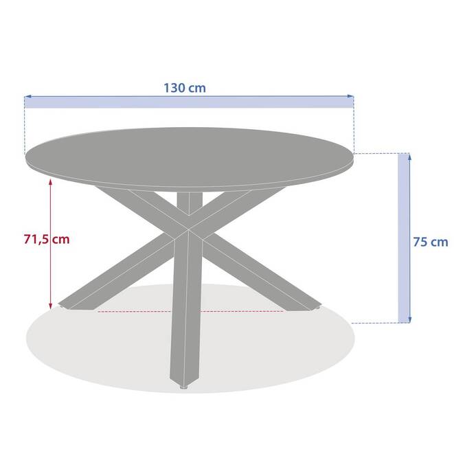 Table de jardin ronde ORYON Acajou