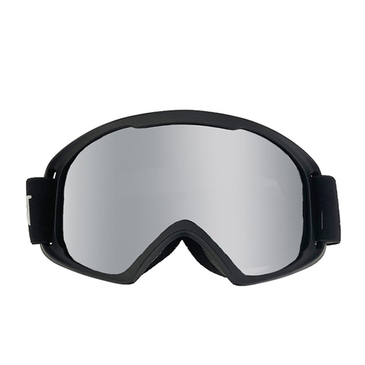 Motocross Brille Winter Ski Sportbrille mit UV-Schutz - Schwarz / Silber