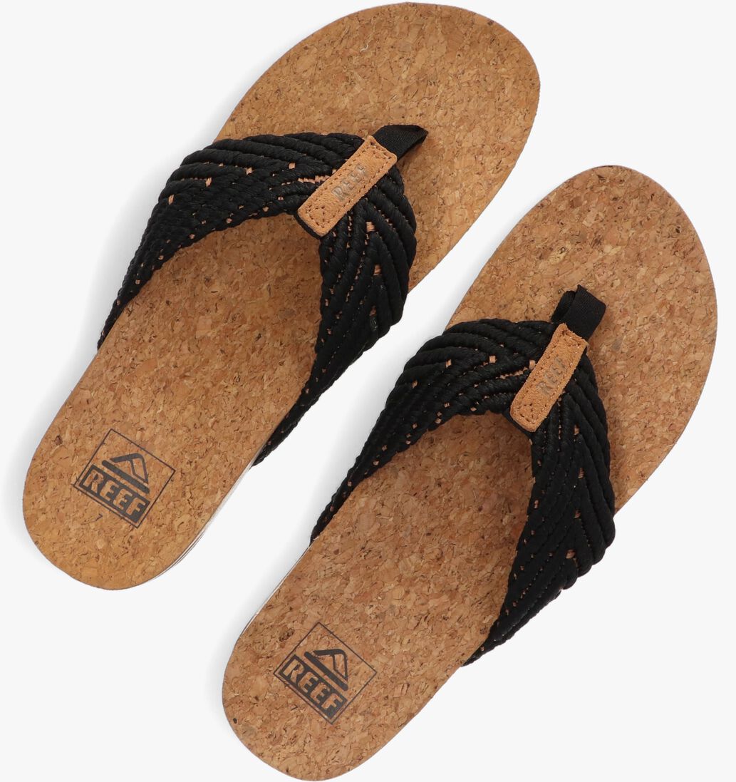 REEF zwarte reef teenslippers cushion strand