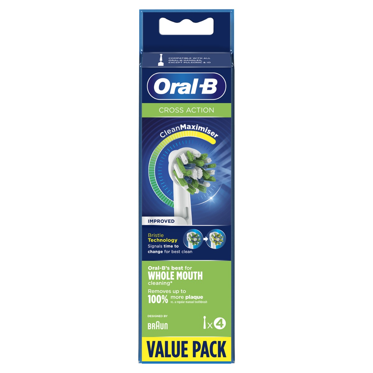 Oral-B CrossAction Opzetborstel Met CleanMaximiser-technologie, Verpakking Van 4 Stuks