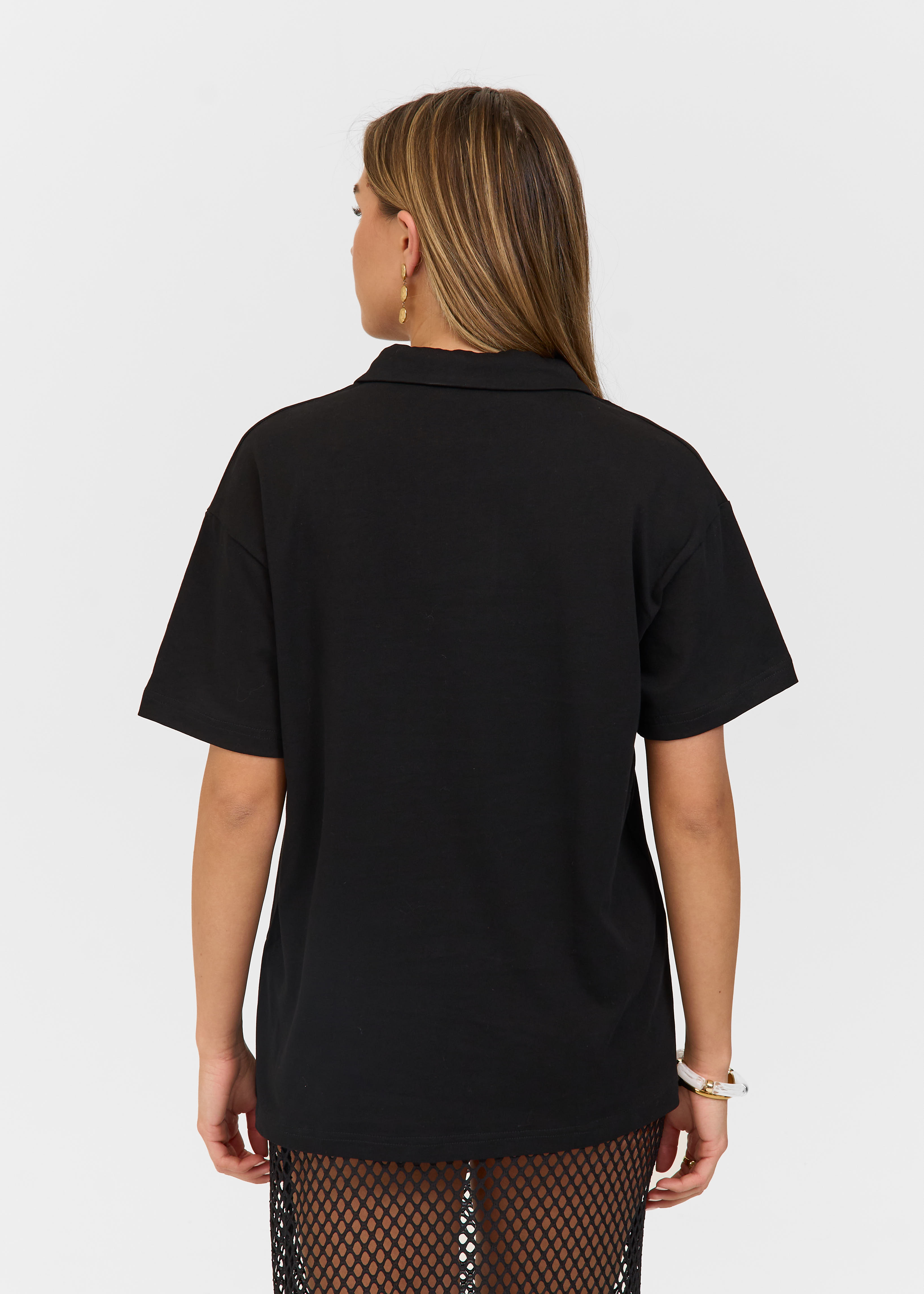 Friday Denim oversized polo zwart