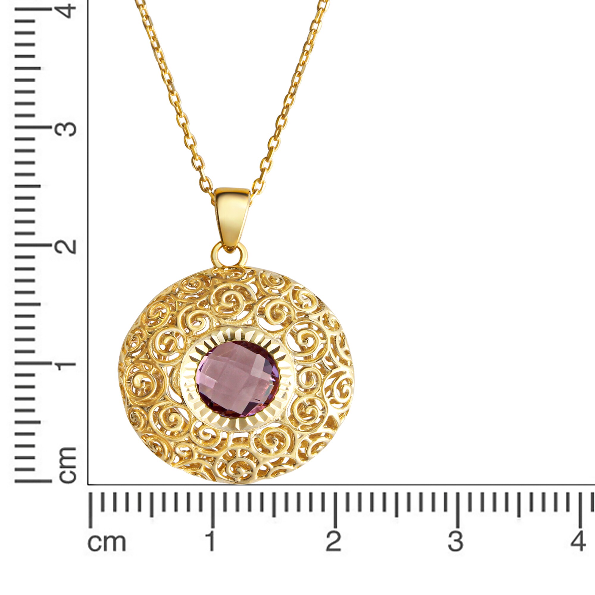 Fascination by Ellen K. Halskette Gold 333 mit echtem Amethyst 8mm
