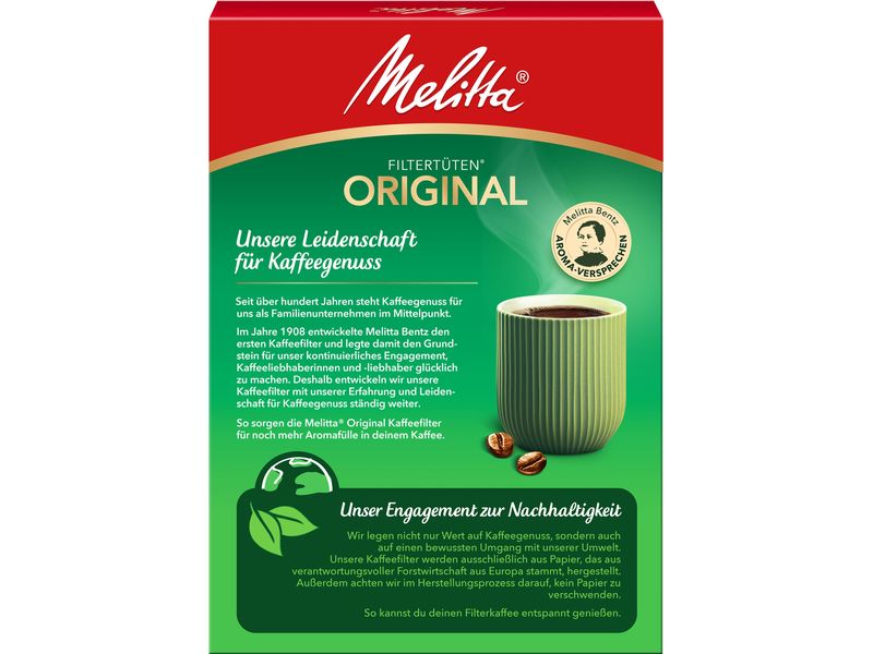 Melitta Filtertüte Original 102, 80 Stück Einweg-Kaffeefilter