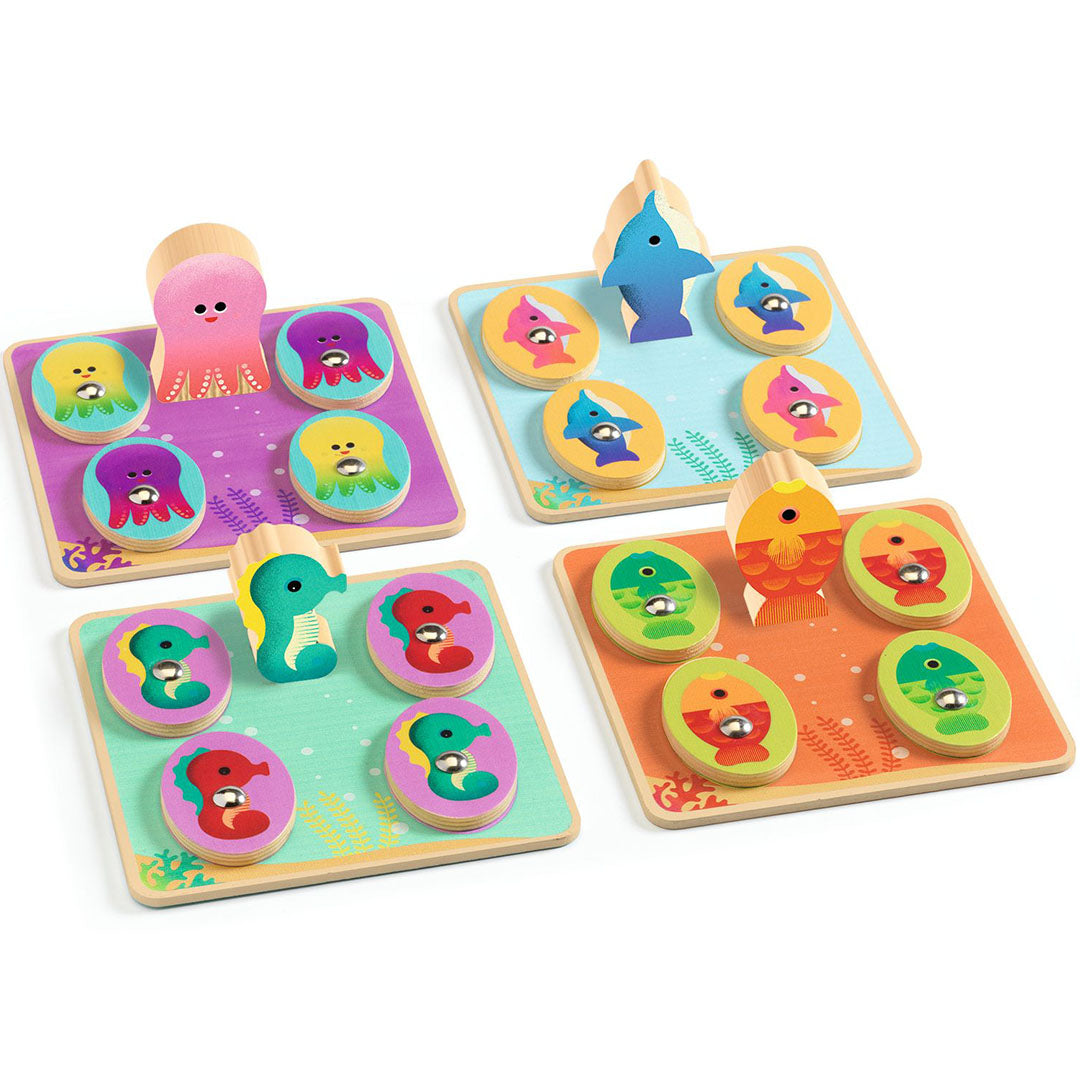 djeco 4-in-1 spelletjesdoos ludo sea