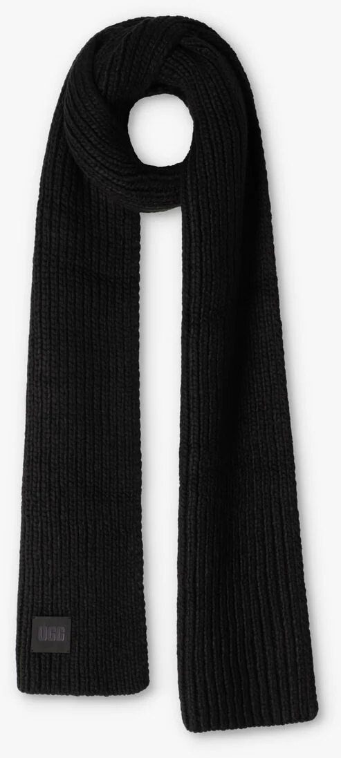 UGG zwarte ugg muts chunky rib beanie knit pom set
