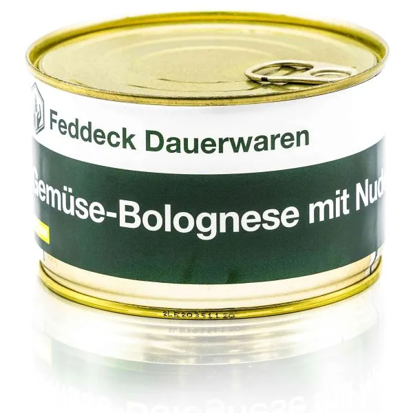 Feddeck Dauerwaren -  Fertiggericht Dose Gemüse-Bolognese mit Nudeln vegan 400 g